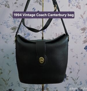Coach Vintage 1994 Cantabury Black Leather Shoulder Bag